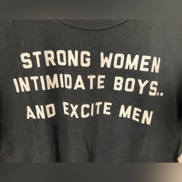 Black REBEL SOUL COLLECTIVE tshirt white lettering strong women- size S - Picture 3 of 5